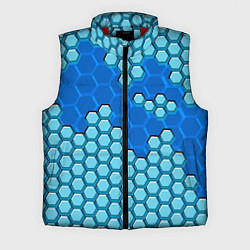 Мужской жилет Синяя энерго-броня из шестиугольников, цвет: 3D-красный
