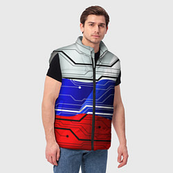 Мужской жилет Символика: русский хакер, цвет: 3D-светло-серый — фото 2