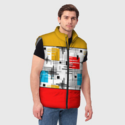 Мужской жилет Узор красного горчичного цвета, цвет: 3D-светло-серый — фото 2