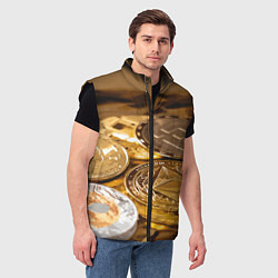 Мужской жилет Виртуальные монеты, цвет: 3D-черный — фото 2