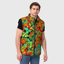 Мужской жилет Индийский этнический орнамент пейсли, цвет: 3D-черный — фото 2