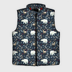 Мужской жилет Акварельные медведи и олени, цвет: 3D-красный