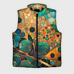 Мужской жилет Вдохновение Климтом - изумрудная абстракция с круг