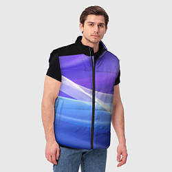 Мужской жилет Фиолетовая и голубая абстракция, цвет: 3D-черный — фото 2