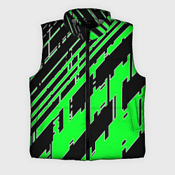 Мужской жилет Зелёные линии на чёрном фоне