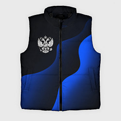 Мужской жилет Герб РФ - глубокий синий, цвет: 3D-черный