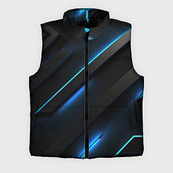 Мужской жилет Черная конструкция с синими неоновыми вставками