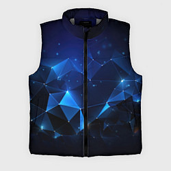 Мужской жилет Синяя геометрическая абстракция, цвет: 3D-светло-серый
