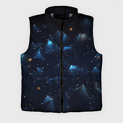 Мужской жилет Синяя геометрическая абстракция, цвет: 3D-светло-серый
