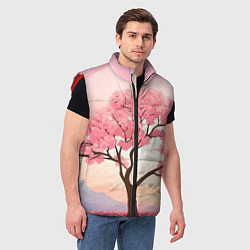 Мужской жилет Вишневое дерево в полном цвету, цвет: 3D-красный — фото 2