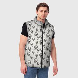 Мужской жилет Мультяшные черепки абстрактный паттерн, цвет: 3D-черный — фото 2