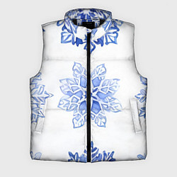 Мужской жилет Снежинки в ряд, цвет: 3D-черный