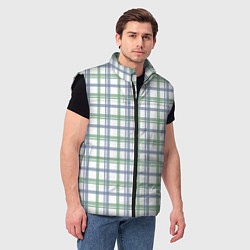 Мужской жилет Сине-зелёный светлый полосатый, цвет: 3D-черный — фото 2