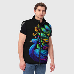 Мужской жилет Neon peacock - art, цвет: 3D-светло-серый — фото 2