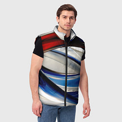 Мужской жилет Изогнутая абстракция, цвет: 3D-черный — фото 2