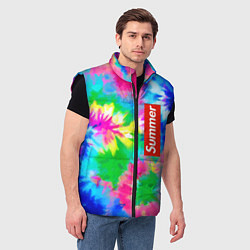 Мужской жилет Color abstraction - summer, цвет: 3D-черный — фото 2