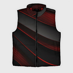 Мужской жилет Красная абстракция с черными линиями, цвет: 3D-красный