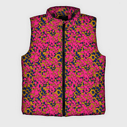 Мужской жилет Взаимосвязанные листочки, розового жёлтого и синег