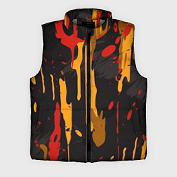 Мужской жилет Красные желтые оранжевые пятна краски абстракция