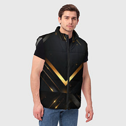Мужской жилет Gold luxury black abstract, цвет: 3D-светло-серый — фото 2