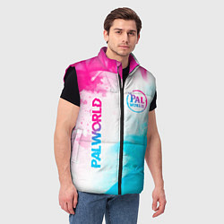 Мужской жилет Palworld neon gradient style вертикально, цвет: 3D-черный — фото 2
