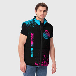 Мужской жилет Club Brugge - neon gradient вертикально, цвет: 3D-черный — фото 2