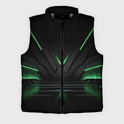 Мужской жилет Футуристическая абстракция с зеленым неоновым свет
