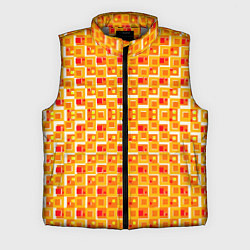 Мужской жилет Жёлтые и красные квадраты на белом фоне