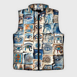 Мужской жилет Глаза на пэчворк дениме