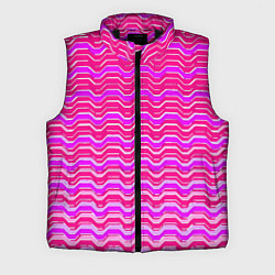 Мужской жилет Розовые линии и белые полосы, цвет: 3D-черный