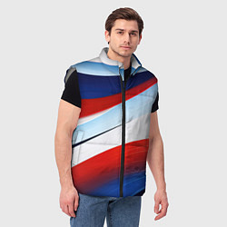 Мужской жилет Волнистая абстракция в стиле минимализм, цвет: 3D-светло-серый — фото 2
