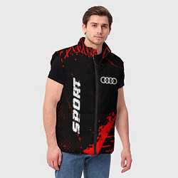 Мужской жилет Audi red sport tires, цвет: 3D-черный — фото 2