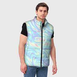 Мужской жилет Жидкая абстракция, цвет: 3D-черный — фото 2