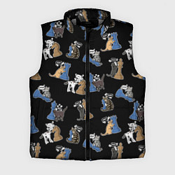 Мужской жилет Котики и шахматы на черном