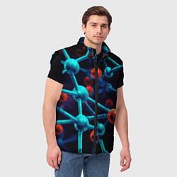 Мужской жилет Молекулы под микроскопом, цвет: 3D-черный — фото 2