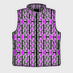 Мужской жилет Розовые и чёрные кирпичики на чёрном фоне