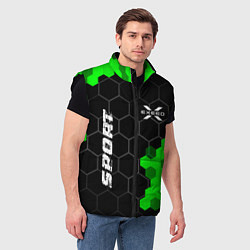 Мужской жилет Exeed green sport hexagon, цвет: 3D-черный — фото 2