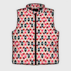 Мужской жилет Бирюзово-розовый геометричный треугольники, цвет: 3D-черный