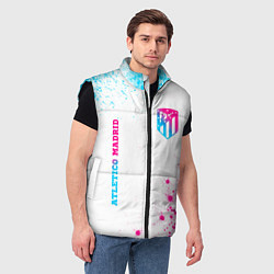 Мужской жилет Atletico Madrid neon gradient style вертикально, цвет: 3D-черный — фото 2