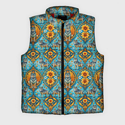 Мужской жилет Узоры волки и цветы, цвет: 3D-красный