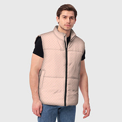 Мужской жилет Светлый персиковый паттерн сеточка, цвет: 3D-черный — фото 2