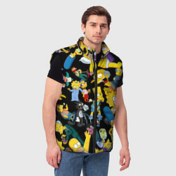 Мужской жилет Персонажи Симпсонов, цвет: 3D-черный — фото 2