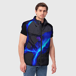 Мужской жилет Темный синий неон из разлома плит, цвет: 3D-черный — фото 2