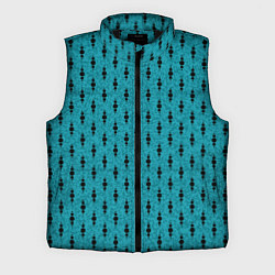 Мужской жилет Бирюзовый с чёрными горошками, цвет: 3D-черный