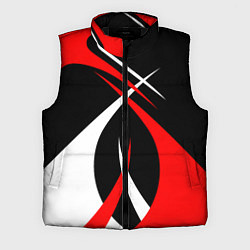 Мужской жилет Красные и белые линии, цвет: 3D-черный