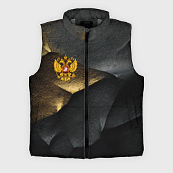Мужской жилет Золотой герб России на темном фоне