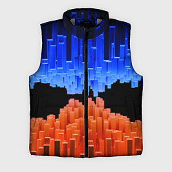 Мужской жилет Стягивающиеся в центре синие и оранжевые блоки, цвет: 3D-светло-серый