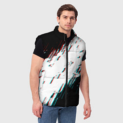Мужской жилет Glitch effect, цвет: 3D-черный — фото 2