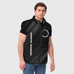 Мужской жилет Demon Slayer metal anime lines, цвет: 3D-черный — фото 2