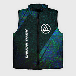 Мужской жилет Linkin Park glitch blue, цвет: 3D-черный